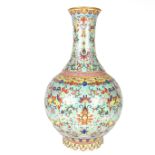 A Chinese famille rose enamelled porcelain vase