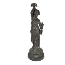 A Victorian Neo Classical spelter table lamp