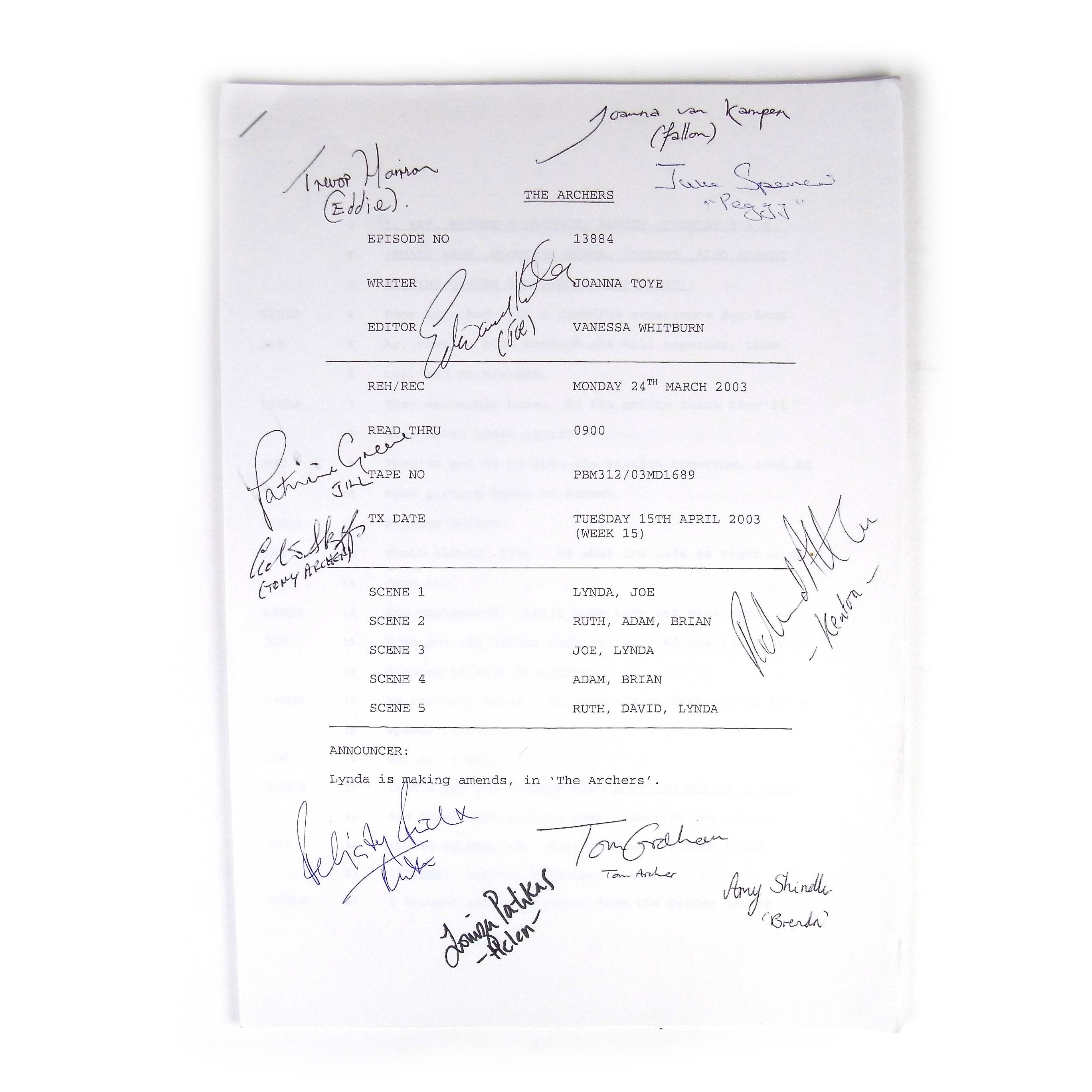 Absolutely Fabulous Signed Series Four Rehearsal Script - Image 2 of 2