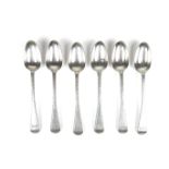 A set of six Scottish silver teaspoons, mid 18th century