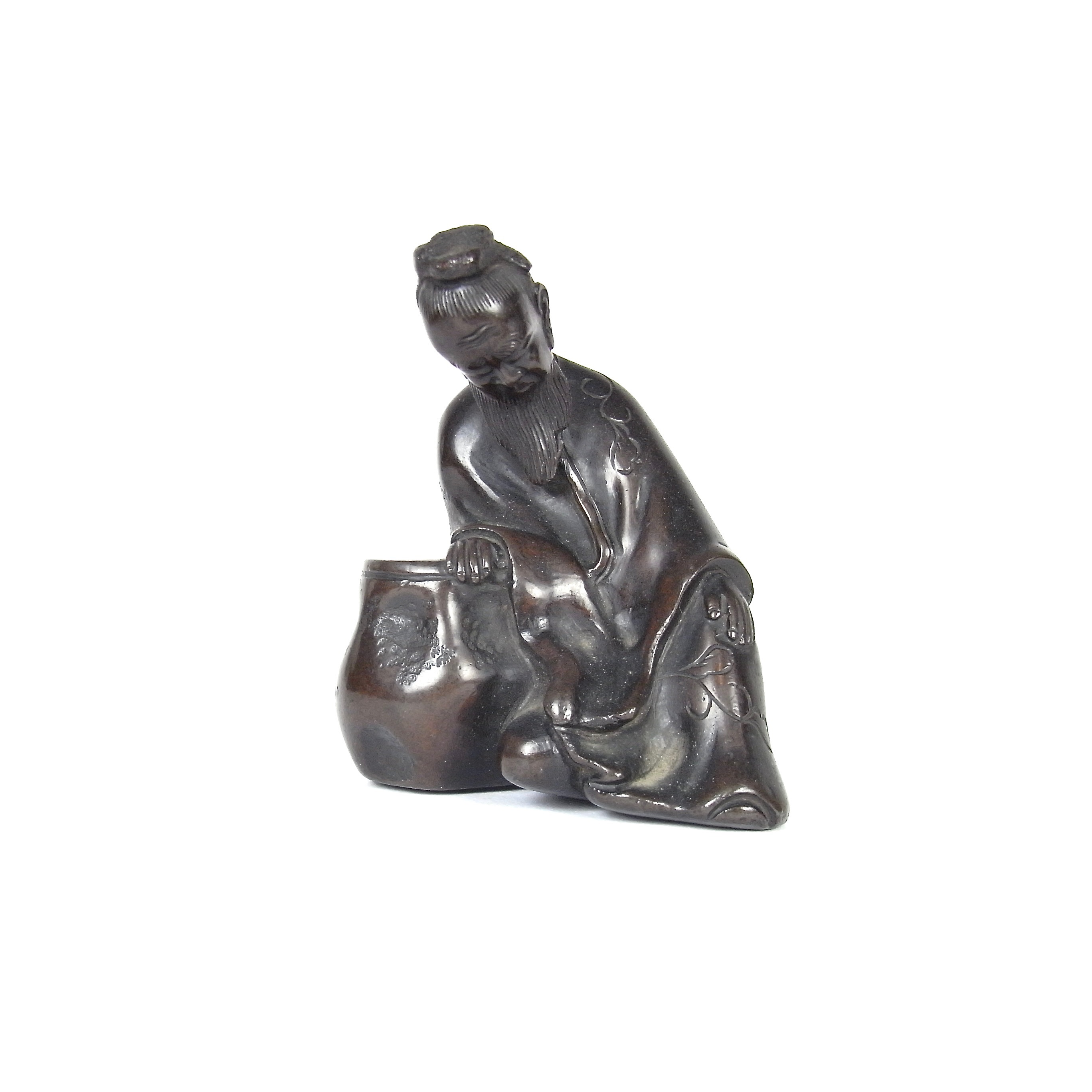Japanese bronze seated figure, Meiji period - Image 2 of 2