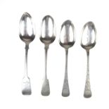 Four Victorian & William IV silver tablespoons