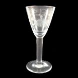 A Williamite engraved drinking glass, 19th century