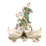 A large European Neoclassical ceramic centrepiece, late 19th century