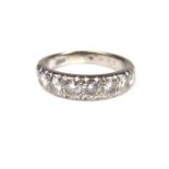 18 ct white gold diamond half eternity ring.