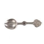 A Tibetan Buddhist silver 'Tsog' medicine spoon, 19th/early 20th century