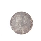 A George III silver sixpence coin with semee hearts, dated 1787