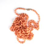 Coral bead necklace.