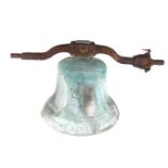 A John Warner & Sons bronze and iron mounted bell, dated 1908