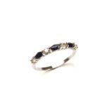 18 ct white gold sapphire and diamond half eternity ring.