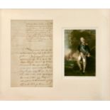 Maritime: 'Nelson Letter' written by John Scott and signed by Vice-Admiral Horatio Nelson.