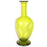 A Georgian period English yellow glass vase, late 18th/early 19th century