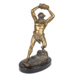 A bronze sculpture of Hercules, late 19th century