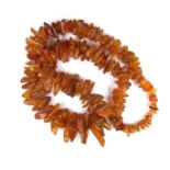 Amber bead necklace.