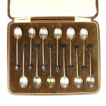 A George V set of twelve silver coffee spoons