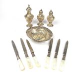 A group silver and plate items, late 19th/early 20th century