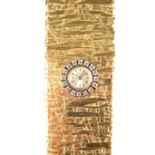 Sarcar 18 ct yellow gold diamond set cuff watch.