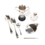 A collection of English silver and plate items