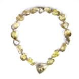 Silver lemon quartz and peridot necklace by Patricia Hamilton.