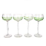 Four Hans Christiansen 'Liane' Theresienthal jugenstil wine glasses, circa 1902