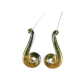 Pair of jade earrings.