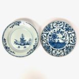 Two Chinese blue and white porcelain plates, late 18th/early 19th century