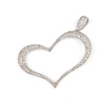 18 ct white gold diamond heart pendant.