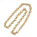 18 ct yellow gold oval link necklace.