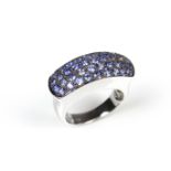 18 ct white gold sapphire cluster ring.