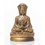 Buddha in bronzo dorato, Tibet, Dinastia Qing Tongzhi (1862-1874).