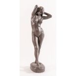 Scultura in gesso a patina bronzata raffigurante “Nudo femminile”, Francia, prima metà del XX