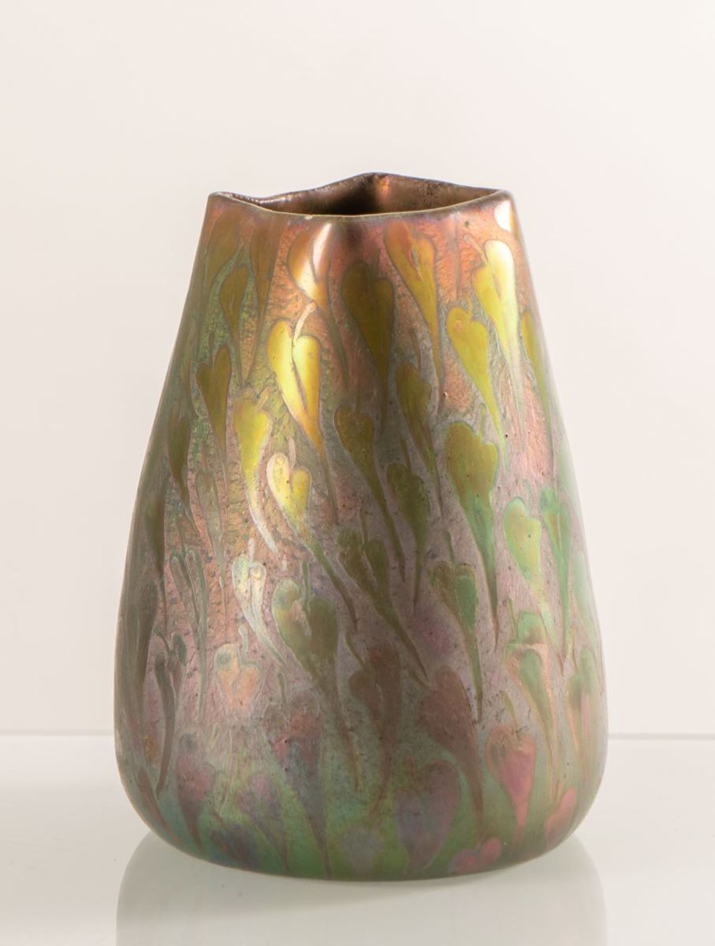 Clément Massier, Piccolo vaso piriforme in ceramica, 1890 - 1910.Imboccatura quadrata, superficie - Bild 2 aus 3