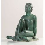 Manifattura Monos, Scultura in ceramica raffigurante “Figura femminile seduta”, Torino, Anni