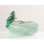 Alfredo Barbini per VAMSA, “Frog bowl” in vetro sommerso massiccio nei toni del verde, Murano,