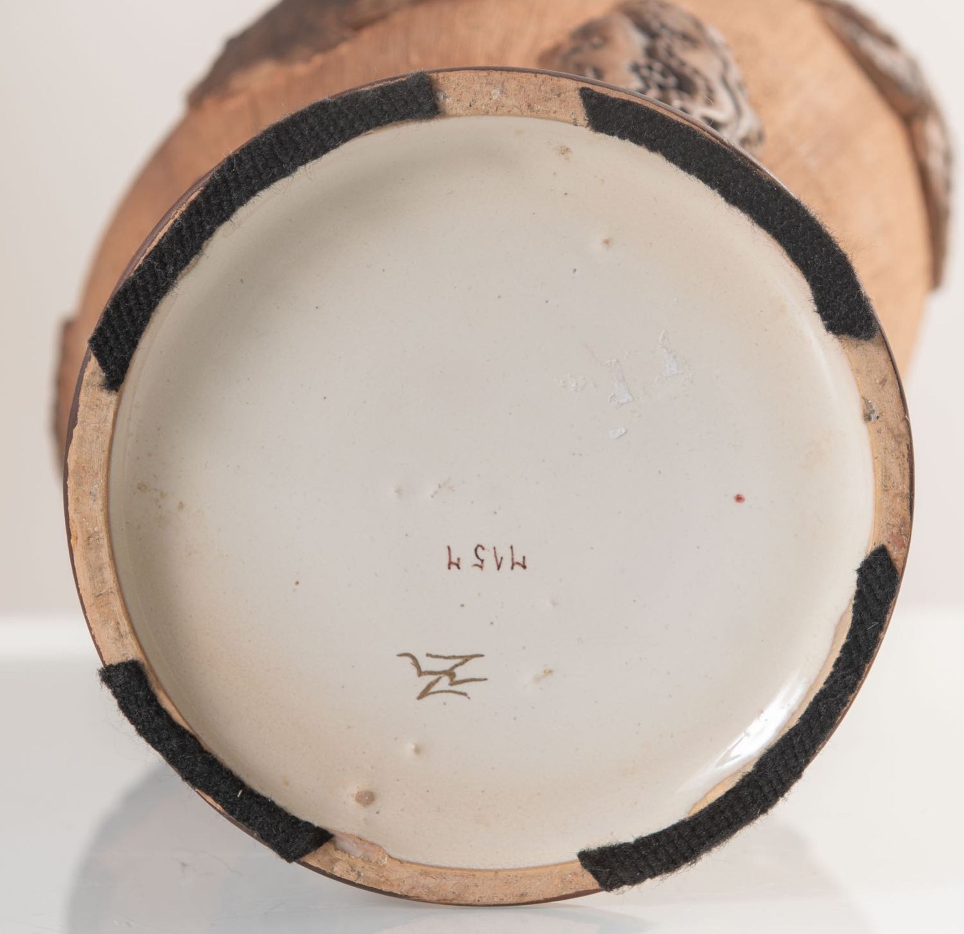 Manifattura Zaccagnini, Vaso in ceramica, Firenze, Anni ‘30.Corpo a sezione circolare schiacciata - Bild 2 aus 2