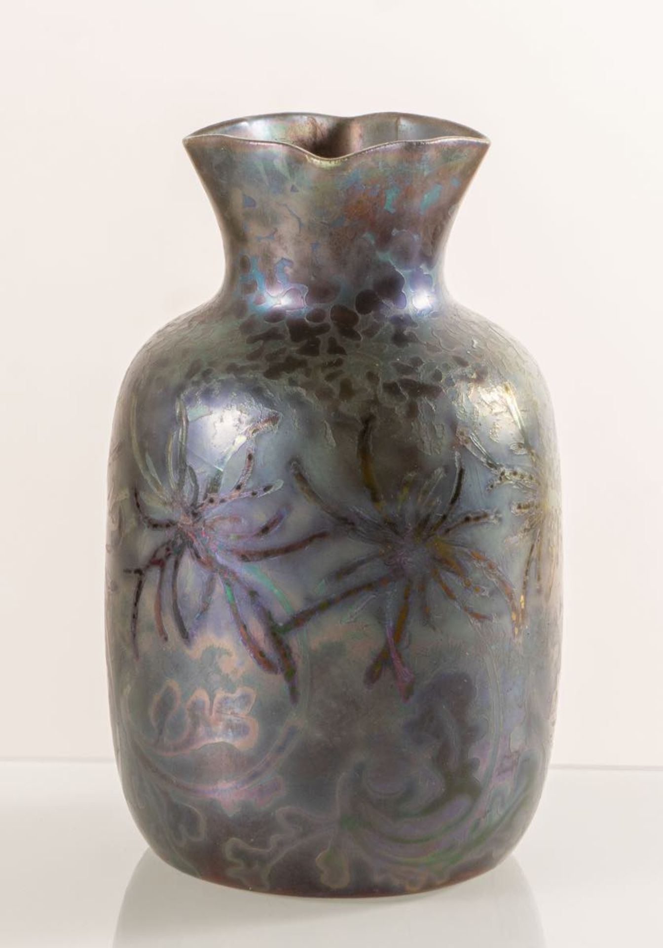 Clément Massier, Piccolo vaso in ceramica, 1890 - 1910.Corpo a sezione globulare con imboccatura - Bild 2 aus 3