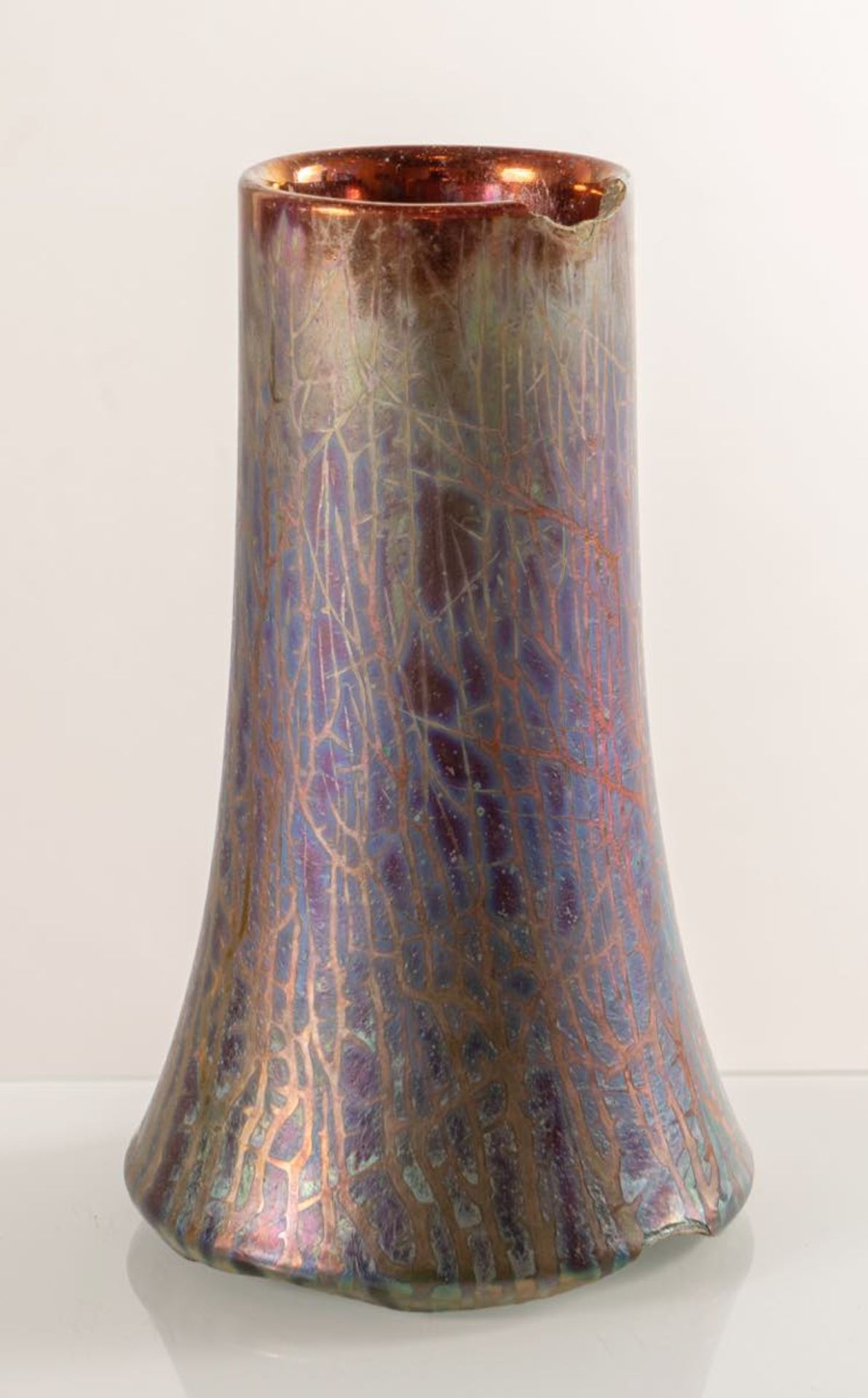 Clément Massier, Vaso tronco-conico in ceramica, 1890 - 1910.Corpo a sezione circolare, superficie - Bild 2 aus 3