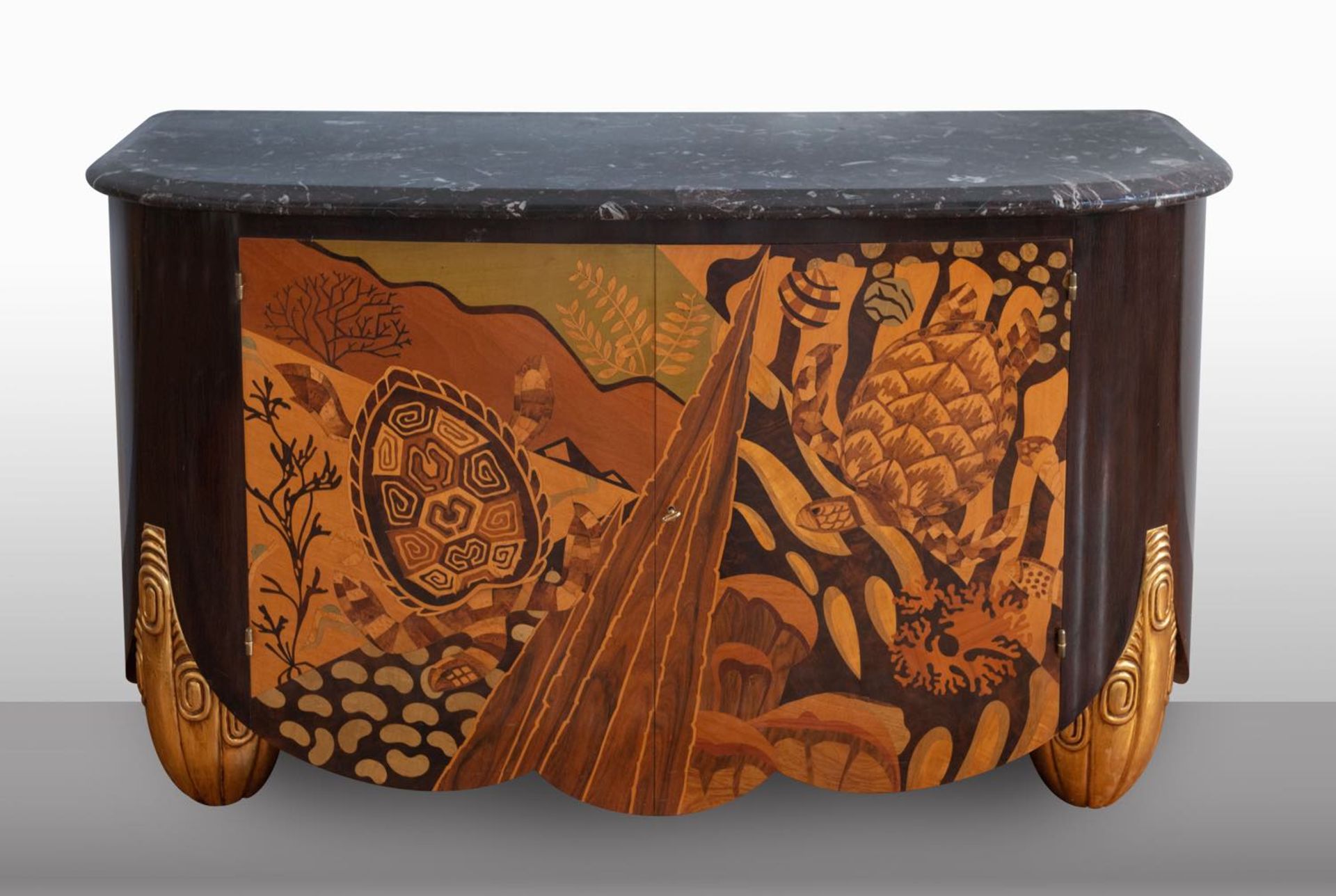 Louise Sue e Andre Mare, Credenza a demi-lune, Produzione Europea artigianale in stile Art - Image 2 of 2