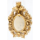 Specchiera in legno intagliato e dorato, Firenze, fine del XIX-inizi del XX secolo.Cornice