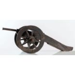 Piccolo cannone su ruote, Nord-Italia, prima metà del XVIII secolo.Struttura in legno, canna in