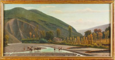 Luigi Folli (Massa Lombarda 1830 - Bologna 1891), “Paesaggio”, 1871.Olio su tela, firmato e