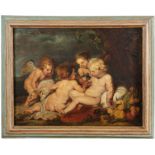 Pietro Paolo Rubens, ambito di, “Cristo e San Giovanni bambini con Angeli”.Olio su tela, entro