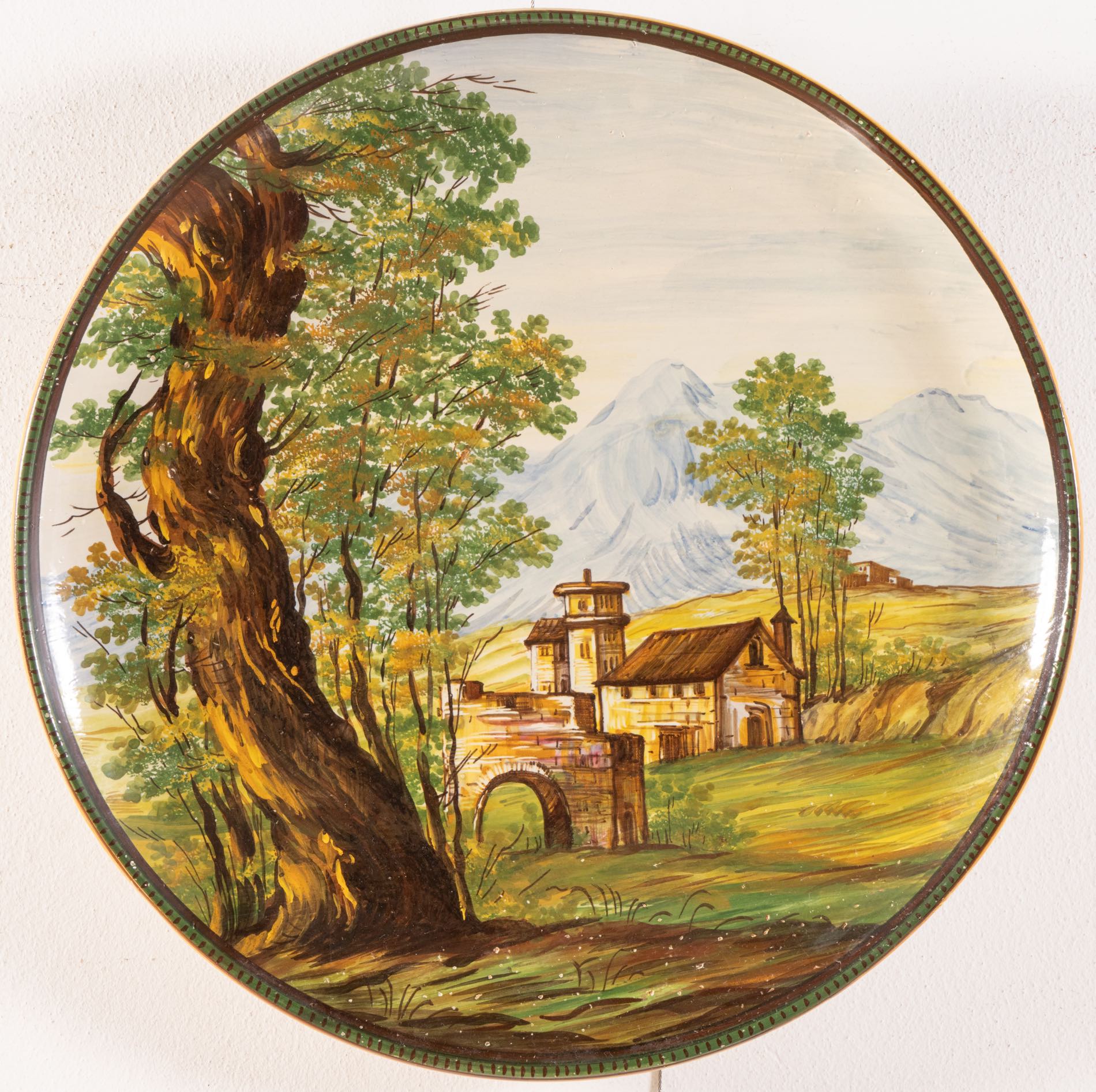 Manifattura Castelli, Coppia di piatti in ceramica, Castelli, XX secolo.Cavetti decorati in - Image 3 of 4