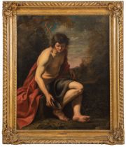 Maestro del XVIII secolo, “San Giovanni Battista”. Olio su tela, H cm 151.5x122 - con cornice H
