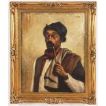 Gaetano Esposito (Salerno 1858 - Sala Consilina 1911), “Ritratto di uomo con pipa”.Olio su