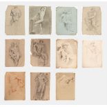 Maestro della fine del XVIII - inizi del XIX secolo, Lotto di undici disegni raffiguranti “Studi