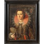 Maestro dell'Italia Centrale degli inizi del XVII secolo, “Ritratto di Cecilia Arretina”. Olio
