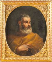 Giovan Battista Gaulli detto Il Baciccio (Genova 1639 - Roma 1709), ambito di, “Santo”. Olio su