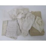 A large assortment of textiles and linens Condition report: Available upon request
