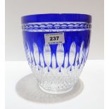 A Waterford blue flashed and cut glass vase Condition report: Available upon request